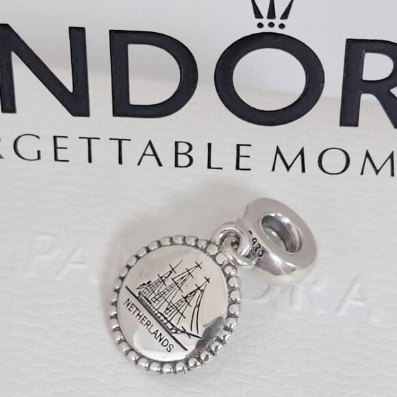 Pandora Netherlands Sailboat Vacation Travel Dangle Charm Pendant S925 Silver - Picture 1 of 9